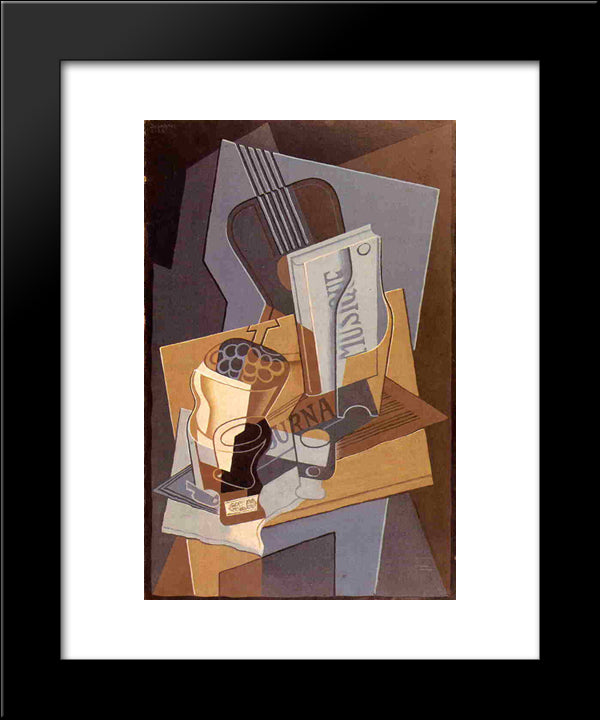 The Book Of Music 20x24 Black Modern Wood Framed Art Print Poster by Gris, Juan
