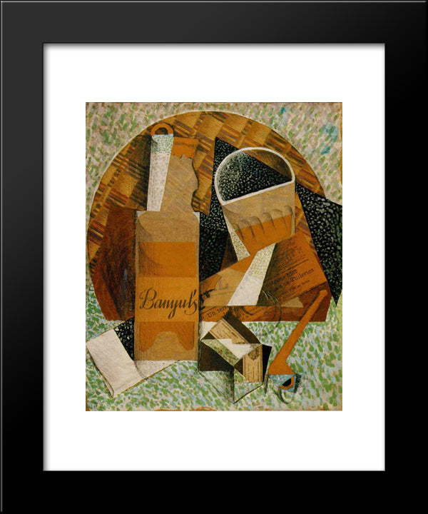 The Bottle Of Banyuls 20x24 Black Modern Wood Framed Art Print Poster by Gris, Juan