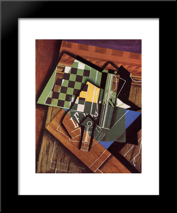 The Checkerboard 20x24 Black Modern Wood Framed Art Print Poster by Gris, Juan
