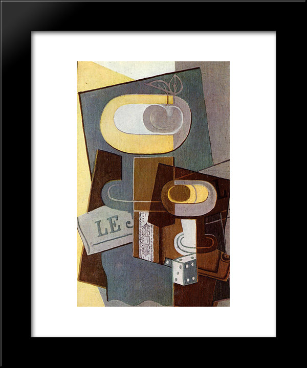 The Dice 20x24 Black Modern Wood Framed Art Print Poster by Gris, Juan