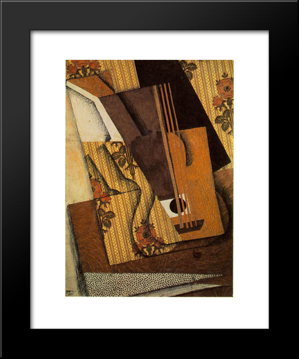 The Guitar 20x24 Black Modern Wood Framed Art Print Poster by Gris, Juan
