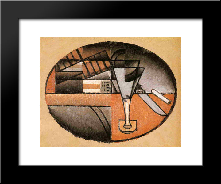 The Packet Of Cigars 20x24 Black Modern Wood Framed Art Print Poster by Gris, Juan