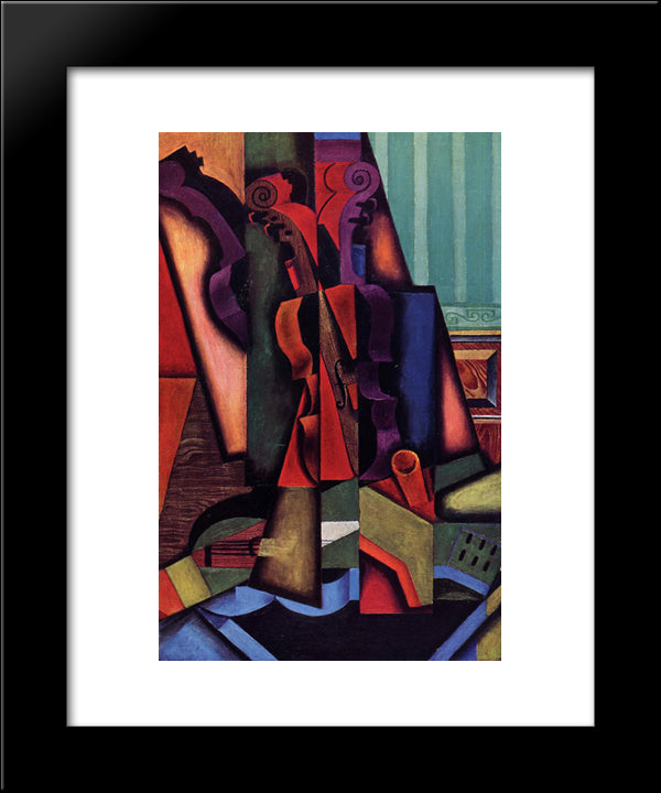 Violin And Guitar 20x24 Black Modern Wood Framed Art Print Poster by Gris, Juan
