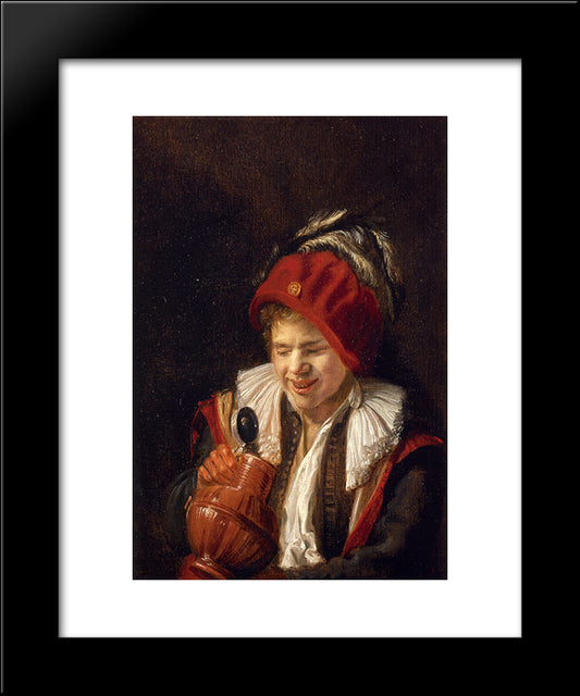 A Youth With A Jug 20x24 Black Modern Wood Framed Art Print Poster by Leyster, Judith