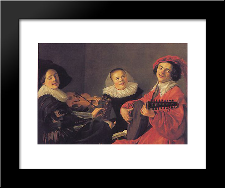 The Concert 20x24 Black Modern Wood Framed Art Print Poster by Leyster, Judith