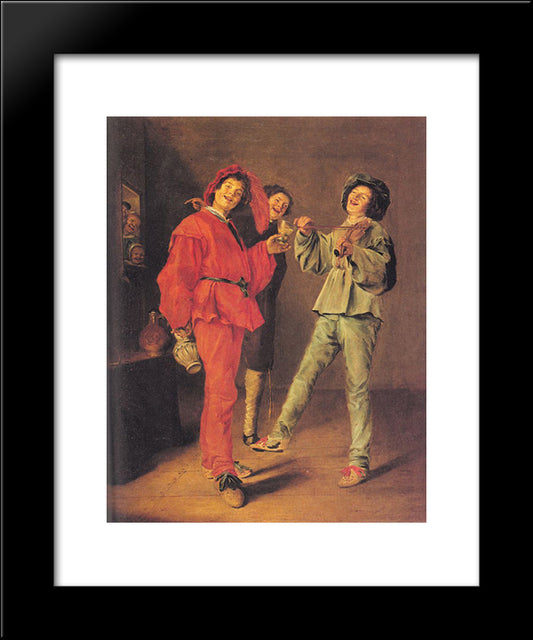 Three Boys Merry-Making 20x24 Black Modern Wood Framed Art Print Poster by Leyster, Judith