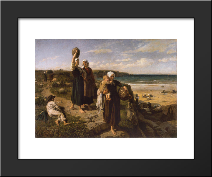 A Spring By The Sea 20x24 Black Modern Wood Framed Art Print Poster by Breton, Jules