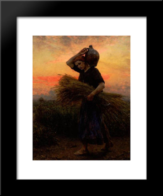 Dawn 20x24 Black Modern Wood Framed Art Print Poster by Breton, Jules