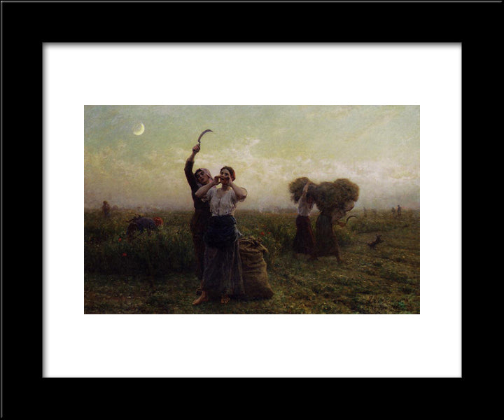 Evening Call 20x24 Black Modern Wood Framed Art Print Poster by Breton, Jules