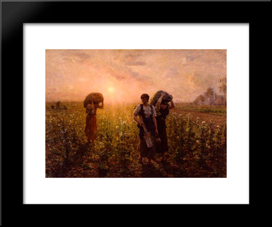 Fin Du Travail (Also Known As A Travers Champs) 20x24 Black Modern Wood Framed Art Print Poster by Breton, Jules