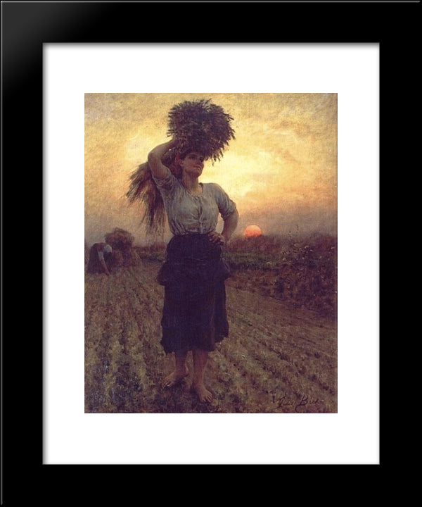 Harvesters 20x24 Black Modern Wood Framed Art Print Poster by Breton, Jules