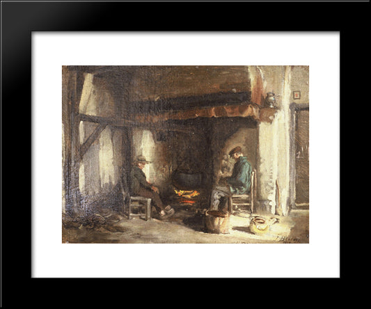 Interior In Kempen 20x24 Black Modern Wood Framed Art Print Poster by Breton, Jules
