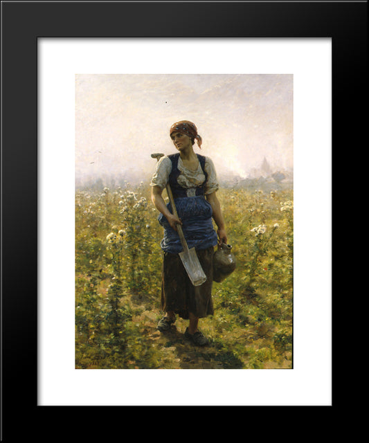 Le Matin 20x24 Black Modern Wood Framed Art Print Poster by Breton, Jules