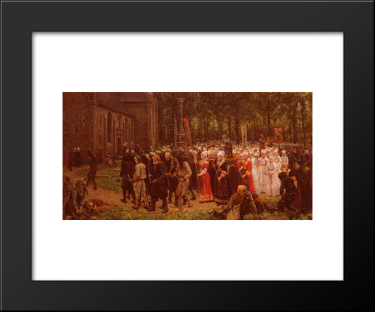 Le Pardon De Kergoat 20x24 Black Modern Wood Framed Art Print Poster by Breton, Jules