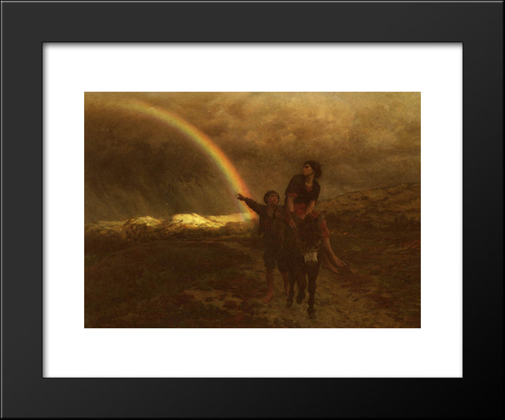 Rainbow 20x24 Black Modern Wood Framed Art Print Poster by Breton, Jules