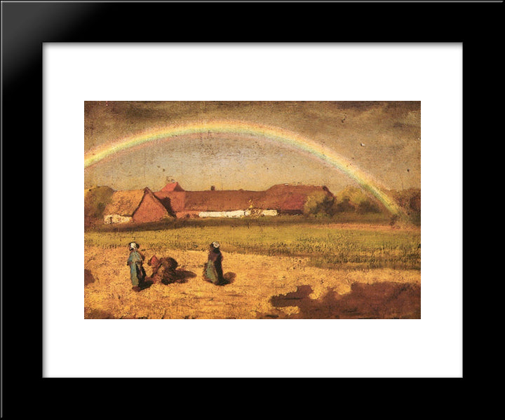 Rainbow In Courrieres 20x24 Black Modern Wood Framed Art Print Poster by Breton, Jules