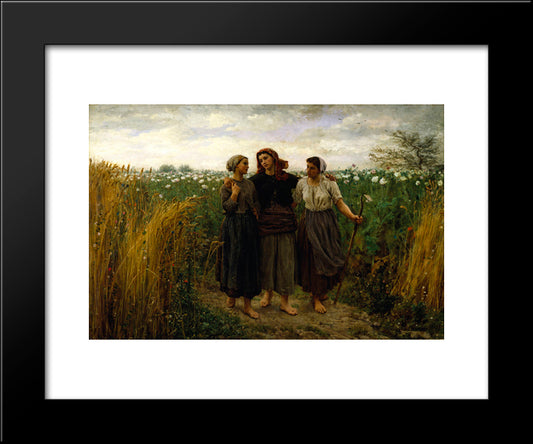 Returning From The Fields 20x24 Black Modern Wood Framed Art Print Poster by Breton, Jules