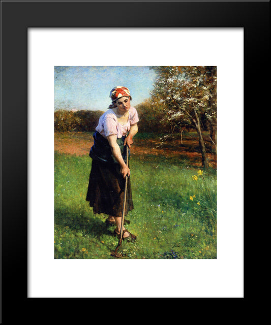 Springtime 20x24 Black Modern Wood Framed Art Print Poster by Breton, Jules