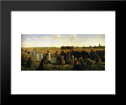 The Blessing Of The Wheat In Artois 20x24 Black Modern Wood Framed Art Print Poster by Breton, Jules