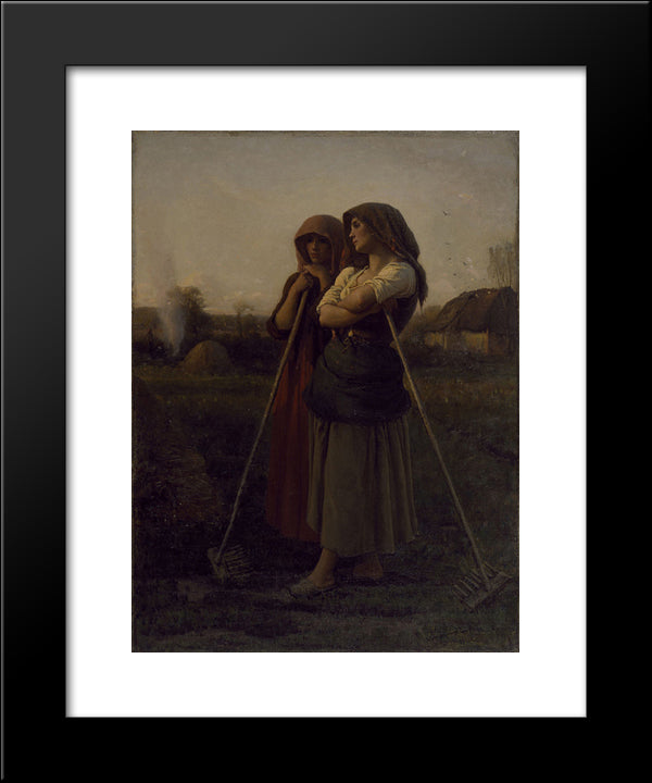 The Close Of Day 20x24 Black Modern Wood Framed Art Print Poster by Breton, Jules