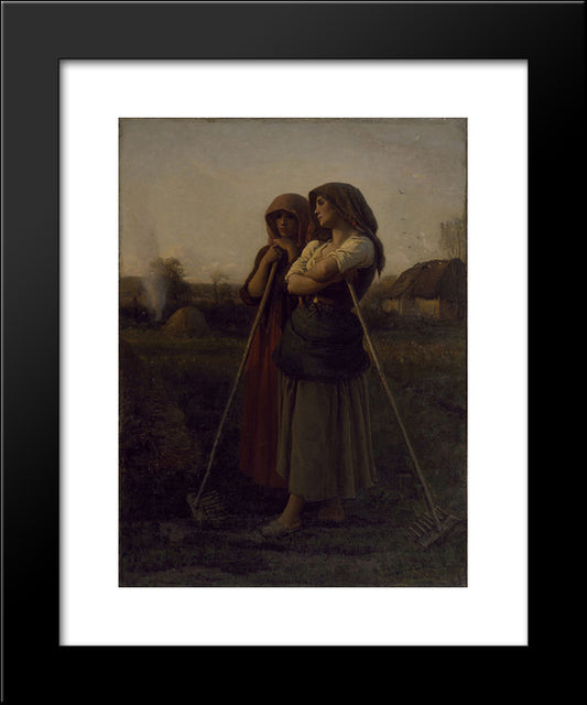 The Close Of Day 20x24 Black Modern Wood Framed Art Print Poster by Breton, Jules