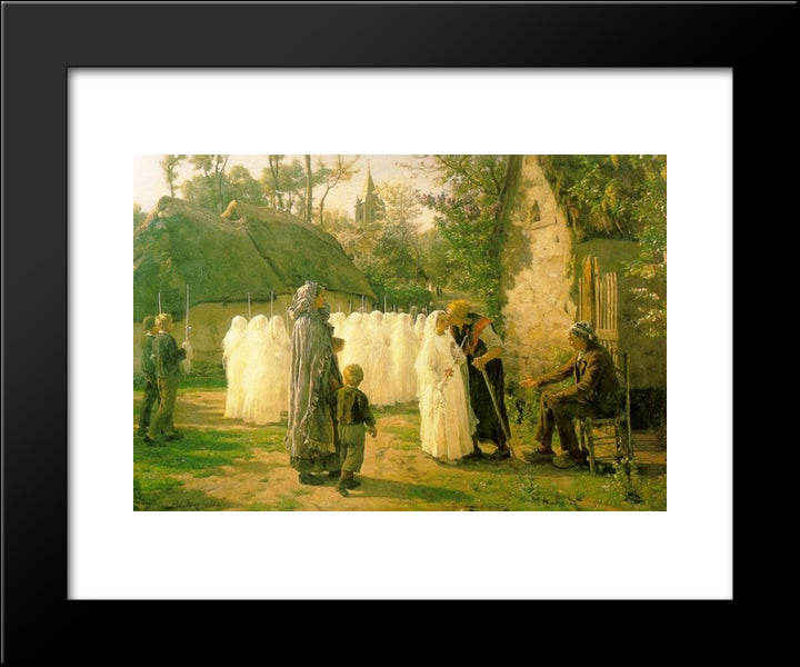 The Communicants 20x24 Black Modern Wood Framed Art Print Poster by Breton, Jules