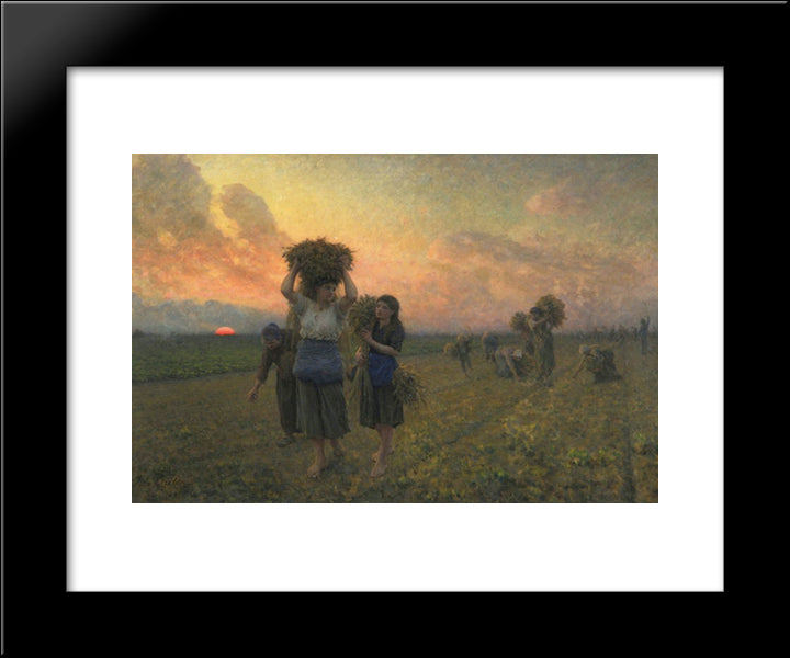 The Last Gleanings 20x24 Black Modern Wood Framed Art Print Poster by Breton, Jules