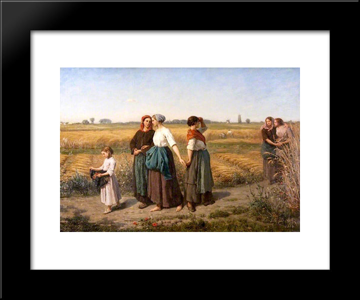 The Reapers 20x24 Black Modern Wood Framed Art Print Poster by Breton, Jules