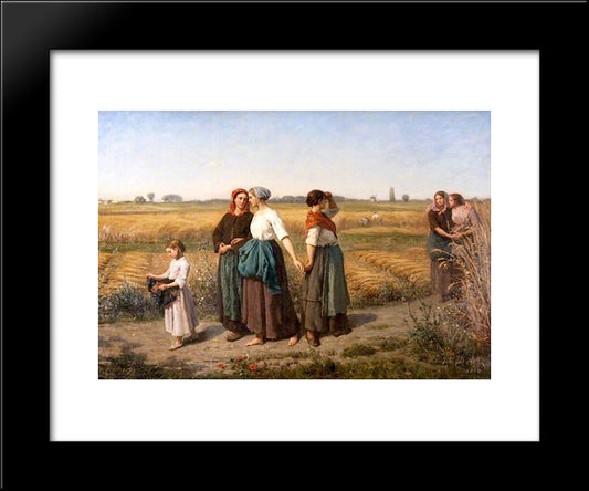 The Reapers 20x24 Black Modern Wood Framed Art Print Poster by Breton, Jules