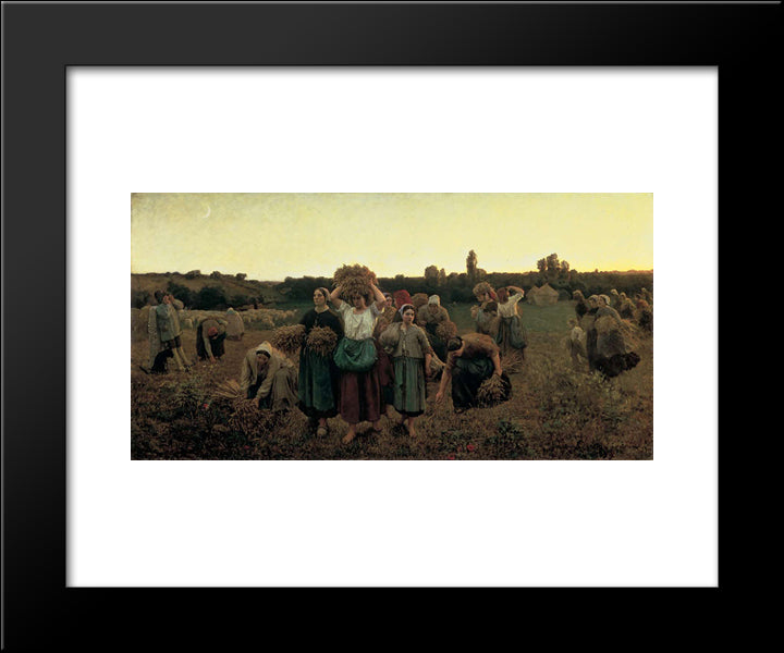 The Recall Of The Gleaners 20x24 Black Modern Wood Framed Art Print Poster by Breton, Jules