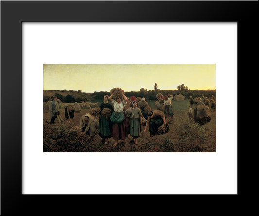 The Recall Of The Gleaners 20x24 Black Modern Wood Framed Art Print Poster by Breton, Jules