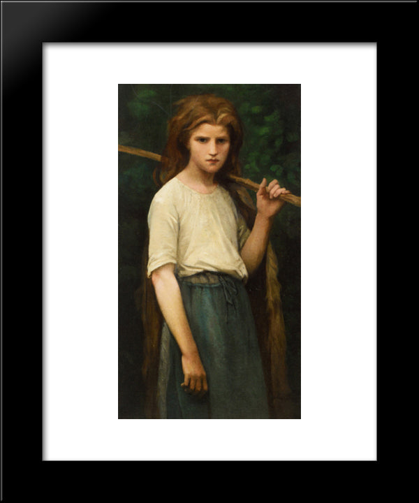 The Shepherdess 20x24 Black Modern Wood Framed Art Print Poster by Breton, Jules