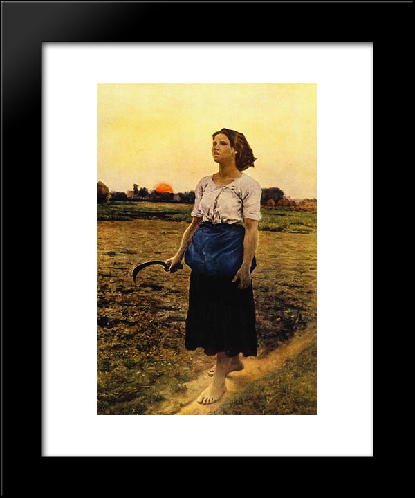 The Song Of The Lark 20x24 Black Modern Wood Framed Art Print Poster by Breton, Jules