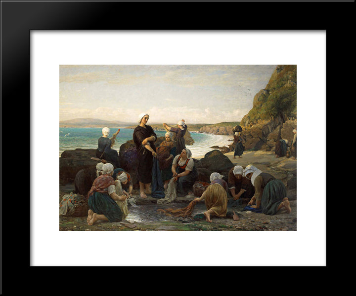 The Washerwomen Of The Breton Coast 20x24 Black Modern Wood Framed Art Print Poster by Breton, Jules