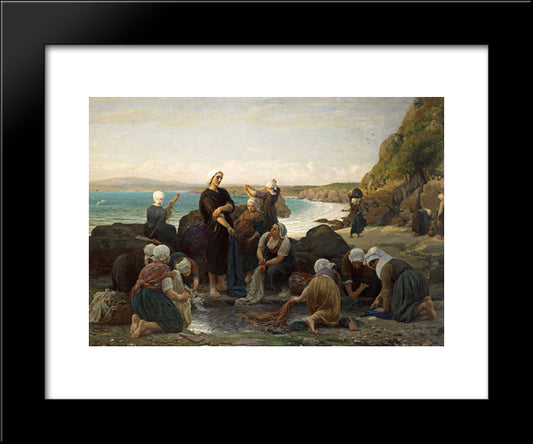 The Washerwomen Of The Breton Coast 20x24 Black Modern Wood Framed Art Print Poster by Breton, Jules
