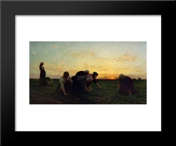 The Weeders 20x24 Black Modern Wood Framed Art Print Poster by Breton, Jules