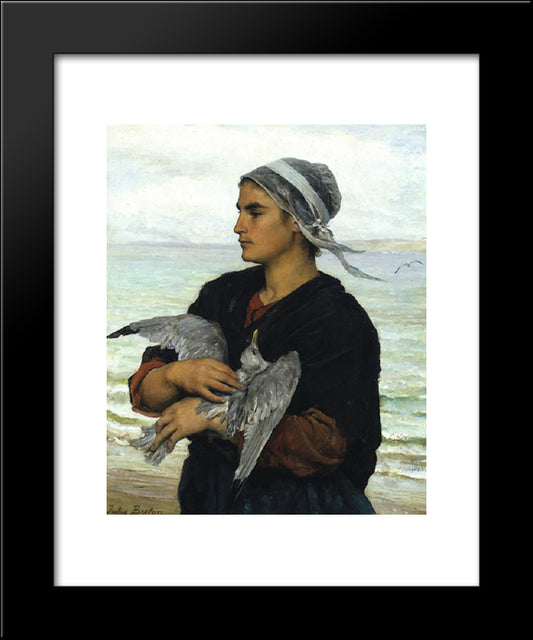 The Wounded Sea Gull 20x24 Black Modern Wood Framed Art Print Poster by Breton, Jules