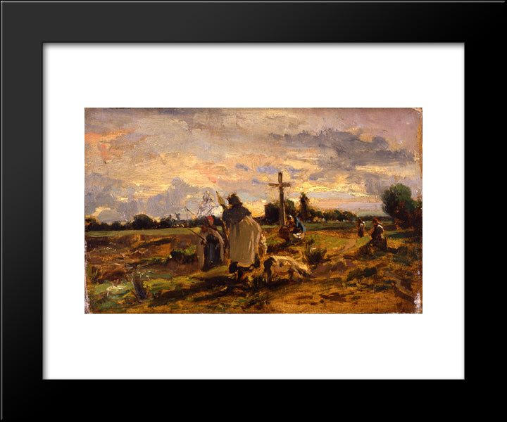 Untitled 20x24 Black Modern Wood Framed Art Print Poster by Breton, Jules