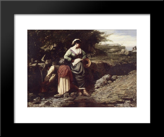 Water Carriers 20x24 Black Modern Wood Framed Art Print Poster by Breton, Jules