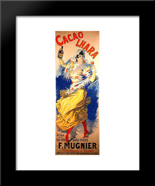 Cacao Lhara 20x24 Black Modern Wood Framed Art Print Poster by Cheret, Jules
