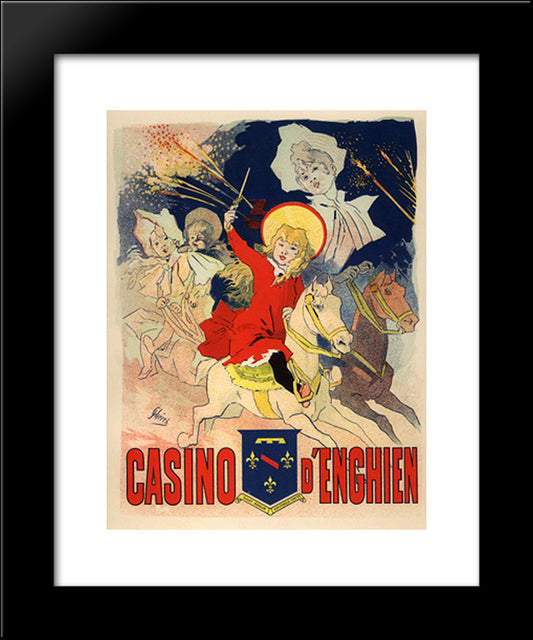 Casino D'Enghien 20x24 Black Modern Wood Framed Art Print Poster by Cheret, Jules