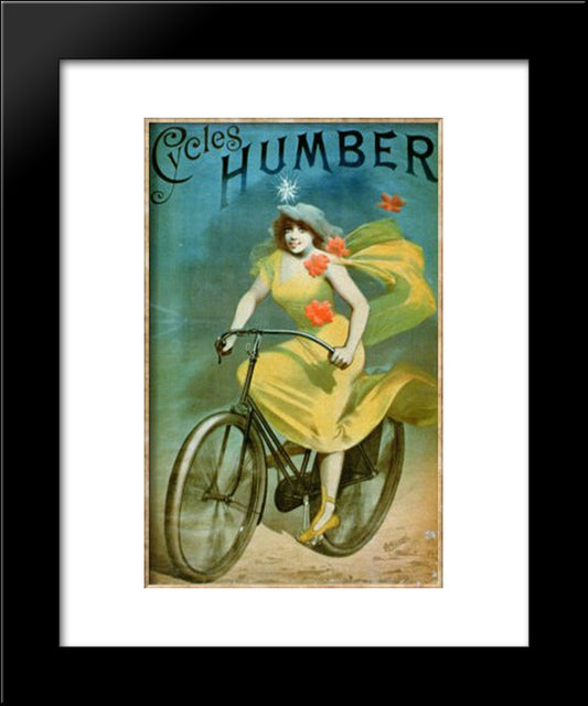 Humber Cycles 20x24 Black Modern Wood Framed Art Print Poster by Cheret, Jules