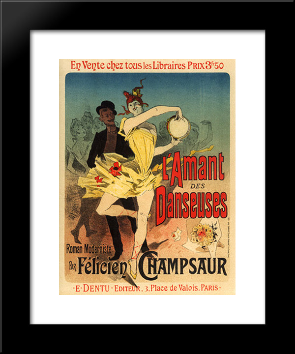 L'Amant Des Danseuses, Roman Moderniste Par Felicien Champsaur 20x24 Black Modern Wood Framed Art Print Poster by Cheret, Jules