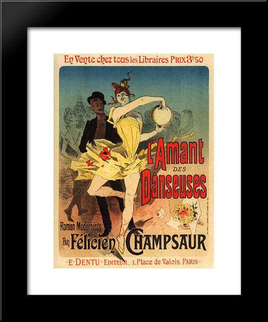 L'Amant Des Danseuses, Roman Moderniste Par Felicien Champsaur 20x24 Black Modern Wood Framed Art Print Poster by Cheret, Jules