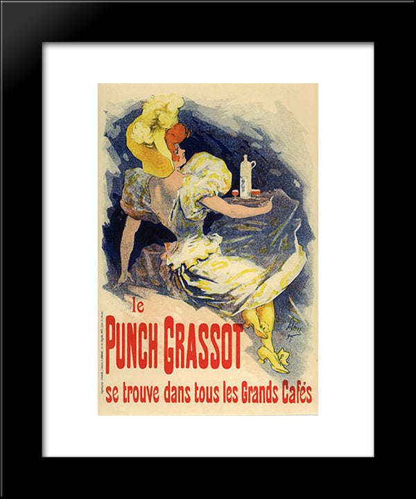 Le Punch De Grassot 20x24 Black Modern Wood Framed Art Print Poster by Cheret, Jules
