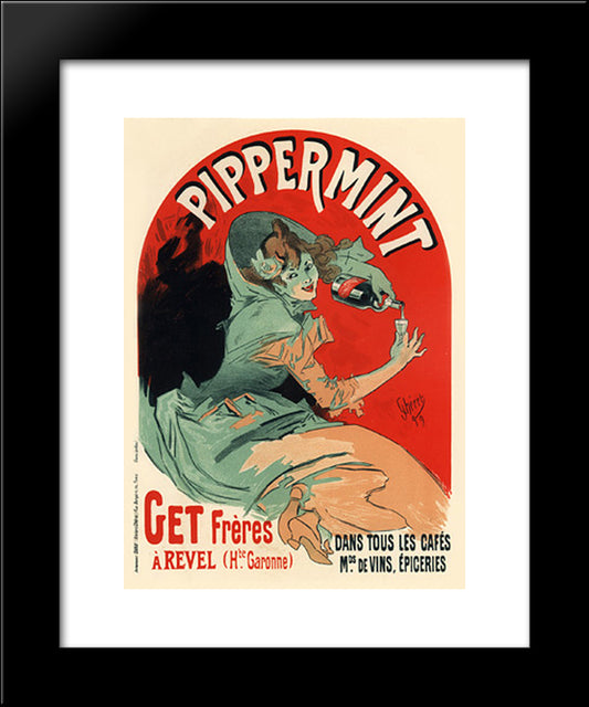 Pippermint, Get Freres 20x24 Black Modern Wood Framed Art Print Poster by Cheret, Jules