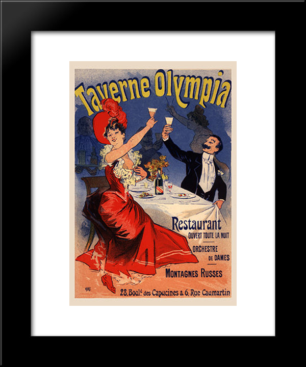 Taverne Olympia, Restaurant 20x24 Black Modern Wood Framed Art Print Poster by Cheret, Jules