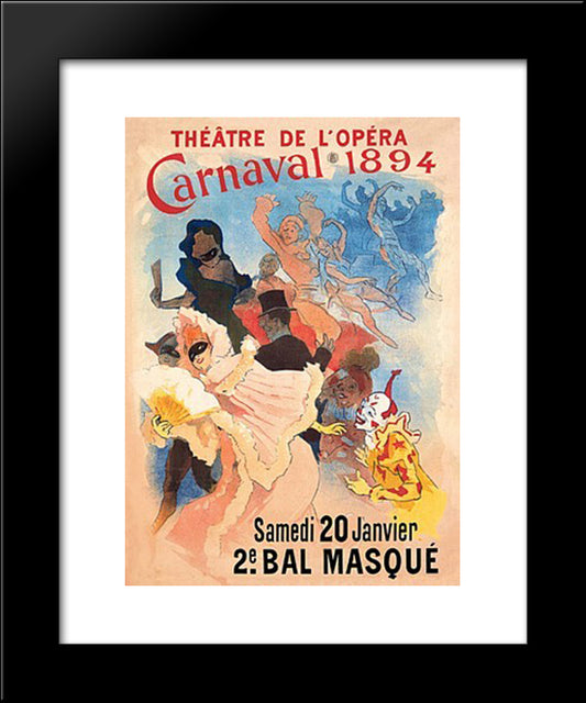 Theatre De L'Opera, Carnaval 1894 20x24 Black Modern Wood Framed Art Print Poster by Cheret, Jules