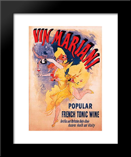 Vin Mariani 20x24 Black Modern Wood Framed Art Print Poster by Cheret, Jules