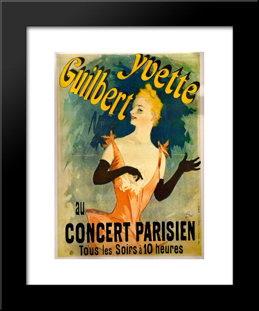 Yvette Guilbert 20x24 Black Modern Wood Framed Art Print Poster by Cheret, Jules